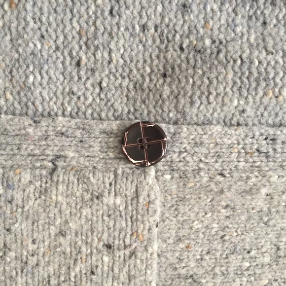 Irish Wool Aran Fisherman Cable Knit Keltic Cardigan Sweater sz M Grey - Picture 15 of 16